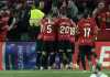 Para pemain Mallorca bergembira dengan tiga gol mereka ke gawang Girona pada perempat final Copa del Rey pada 25 Januari 2024
