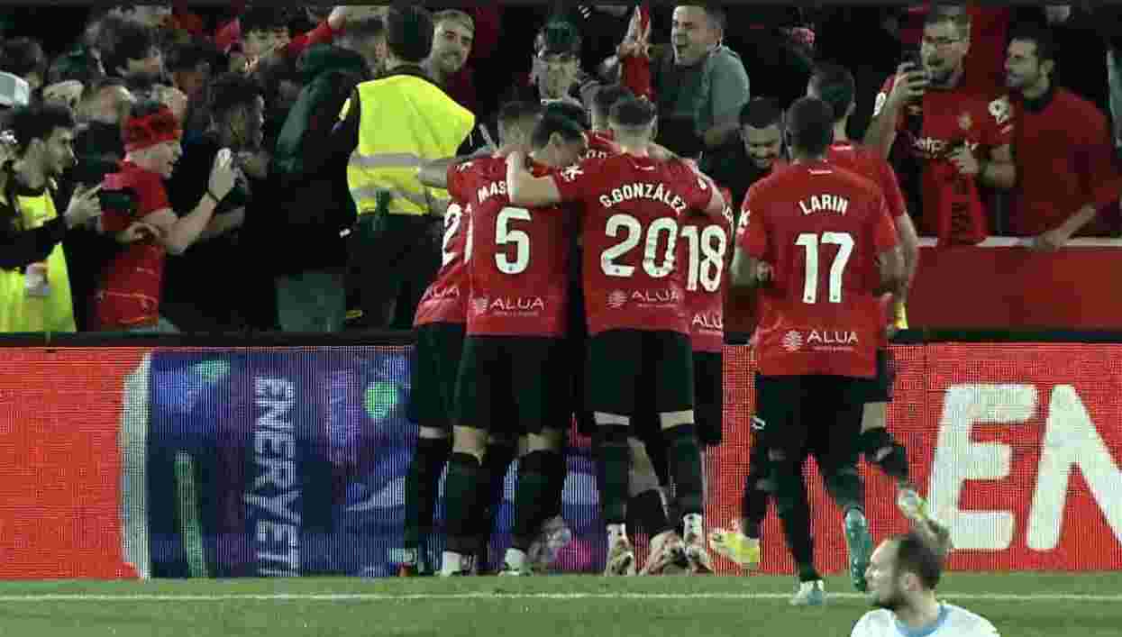 Para pemain Mallorca bergembira dengan tiga gol mereka ke gawang Girona pada perempat final Copa del Rey pada 25 Januari 2024