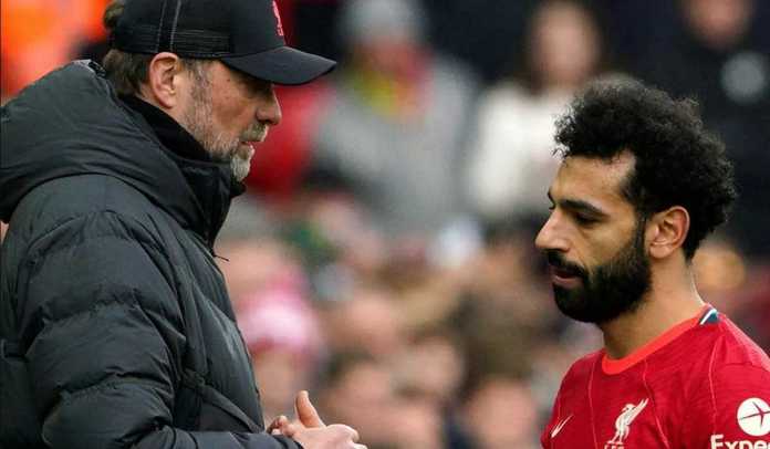 Pelatih Liverpool Jurgen Klopp dan Mohamed Salah