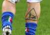 Tattoo Daniele De Rossi yang sangat iconic, memperlihatkan kemampuannya melakukan tackle