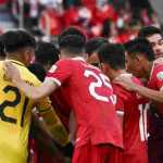 Timnas Indonesia sebelum satu pertandingan Piala Asia