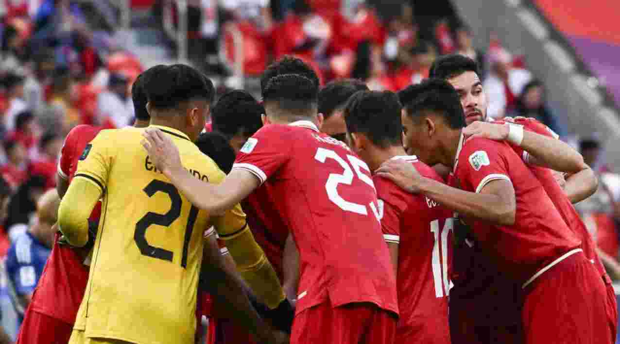 Timnas Indonesia sebelum satu pertandingan Piala Asia