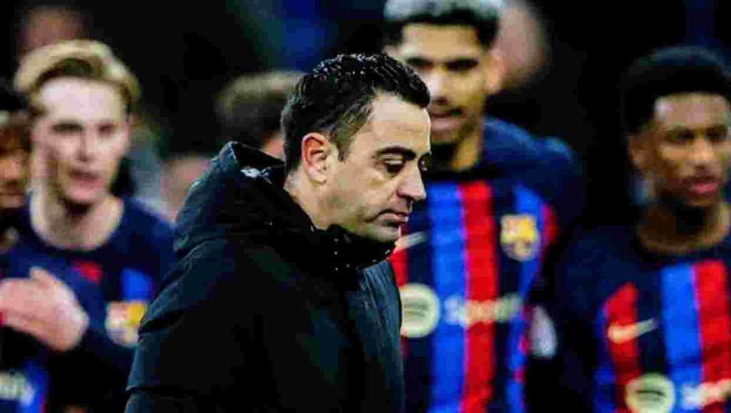 Xavi dan para pemain Barca usai sebuah pertandingan