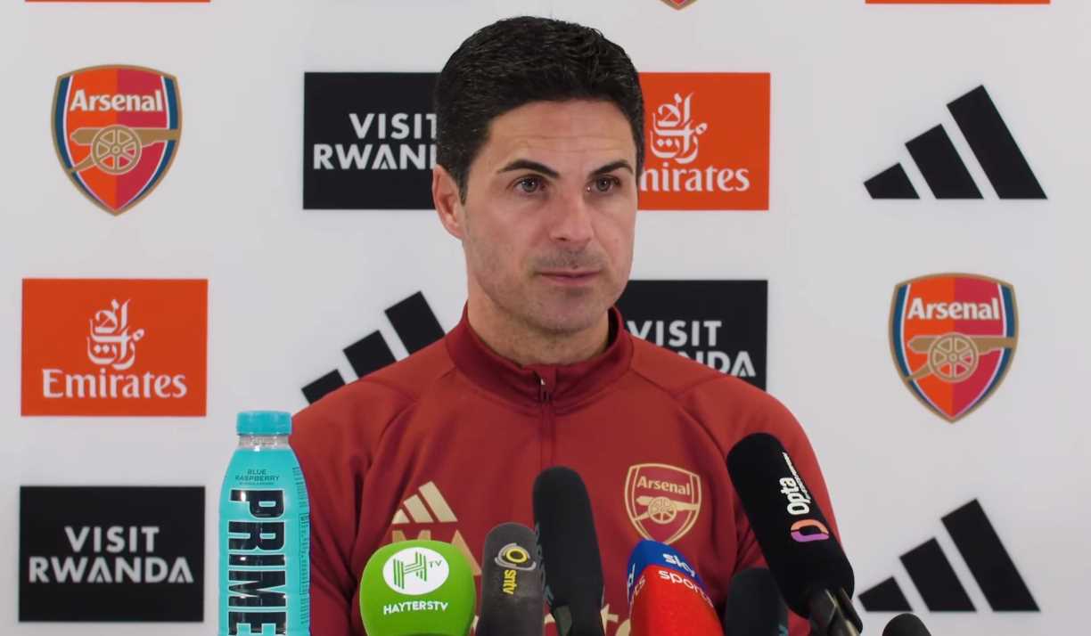 Mikel Arteta dalam konferensi pers Arsenal