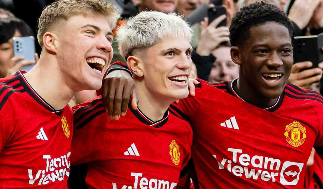 Bintang muda Manchester United Rasmus Hojlund, Alejandro Garnacho dan Kobbie Mainoo