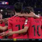 Korea Selatan merayakan gol kemenangan oleh Son Heung-min