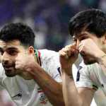 Mehdi Taremi merayakan gol Iran di Piala Asia