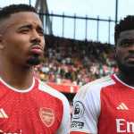 Pemain Arsenal Gabriel Jesus dan Thomas Partey