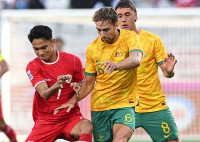 Marselino Ferdinan di laga Indonesia U23 vs Australia