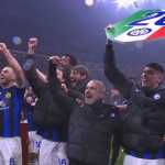 Para pemain Inter rayakan gelar juara Serie A