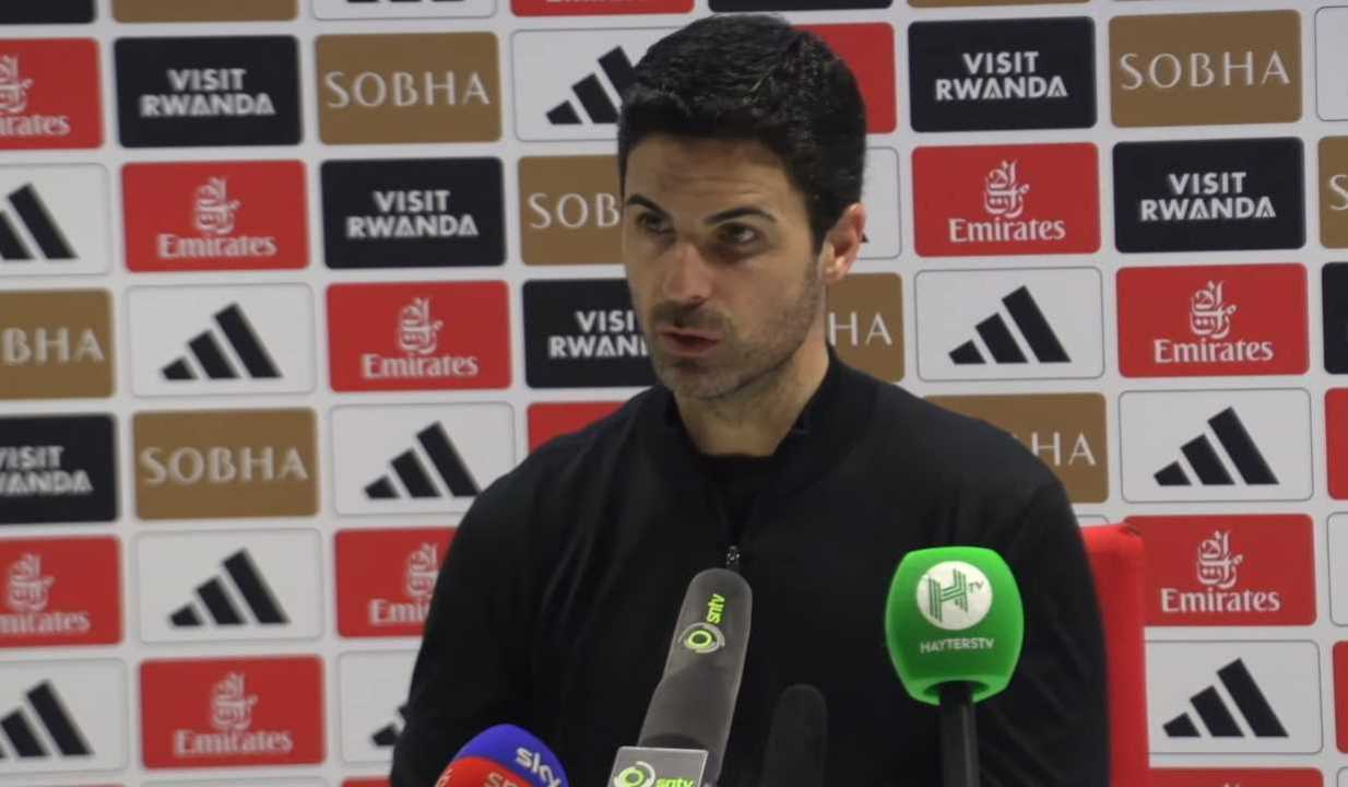 Mikel Arteta dalam konferensi pers Arsenal