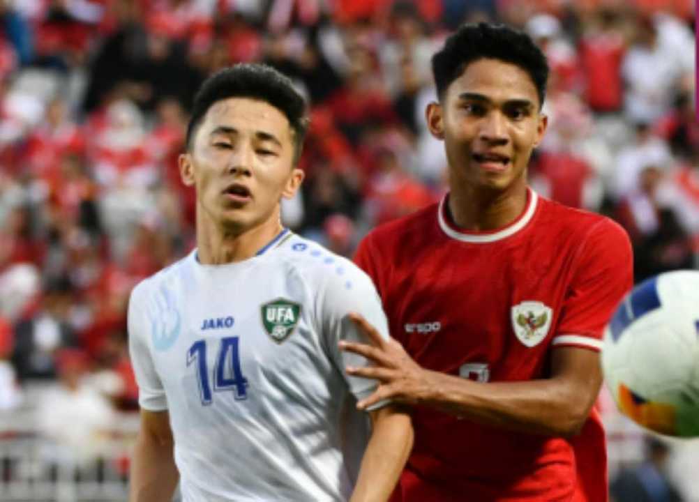 Marselino Ferdinan di Laga Indonesia vs Uzbekistan