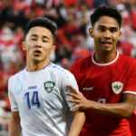 Marselino Ferdinan di Laga Indonesia vs Uzbekistan