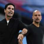 Mikel Arteta dan Pep Guardiola pelatih ARsenal dan Manchester City