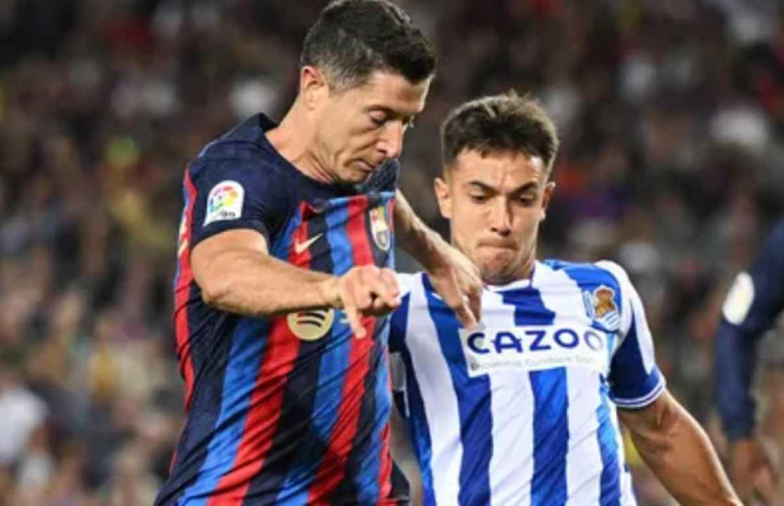 Robert Lewandowski saat Barcelona bertemu Real Sociedad beberapa waktu lalu