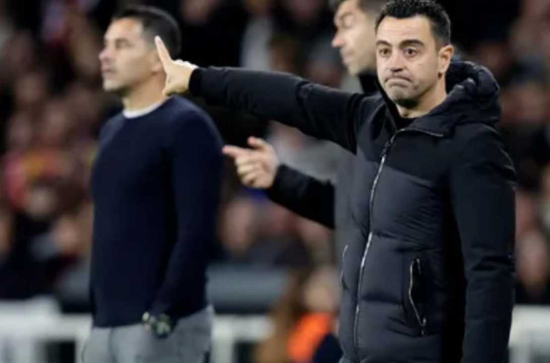 Xavi Hernandez di Laga Girona vs Barcelona