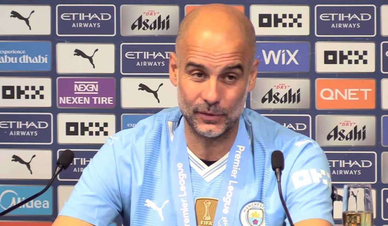 Pep Guardiola bangga Manchester City quattrick juara