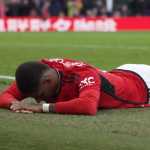 Marcus Rashford saat gagal menyelesaikan peluang gol