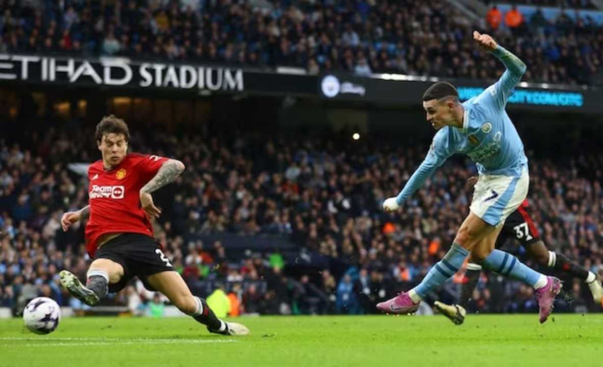 Gol Phil Foden ke gawang manchester United bulan Maret 2024