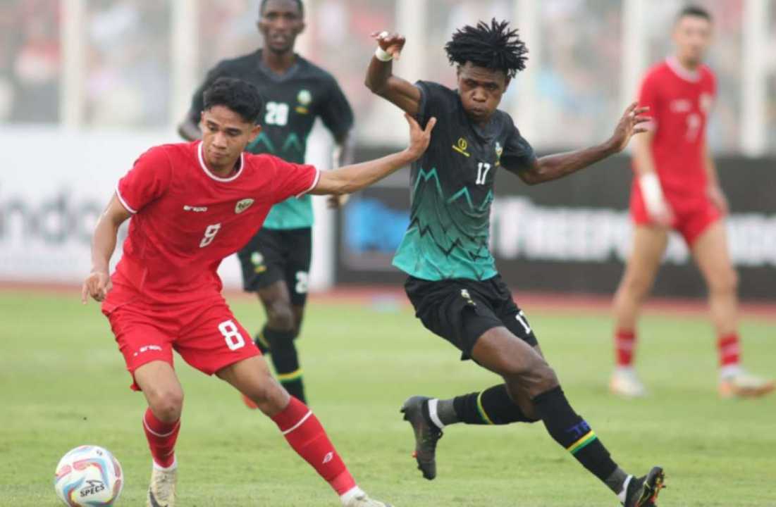 Marselino Ferdinan di Laga Pemanasan Indonesia vs Tanzania