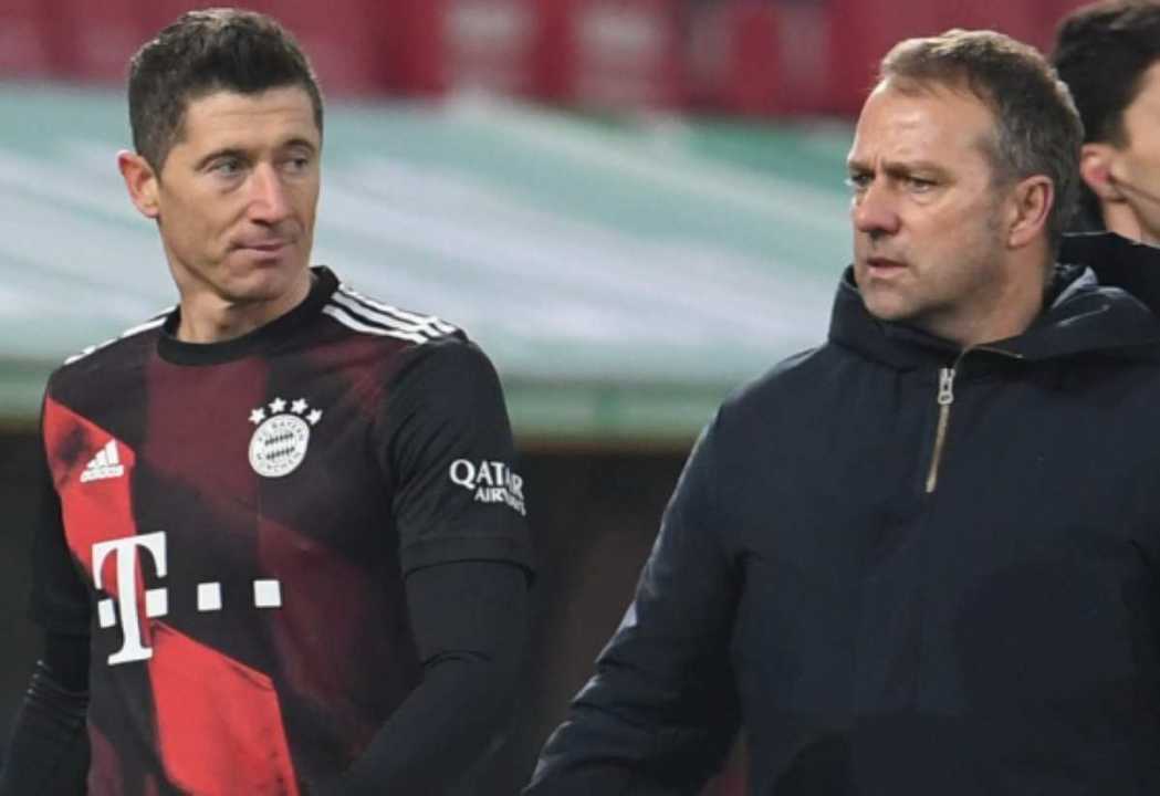 Robert Lewandowski dan Hansi Flick