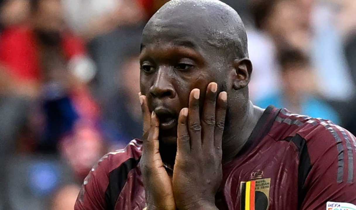 Romelu Lukaku saat gagal mencetak gol di laga antara Belgia vs Soovenia Euro 2024