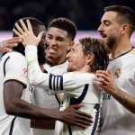 Rudiger saat selebrasi gol di sebuah laga Real Madrid