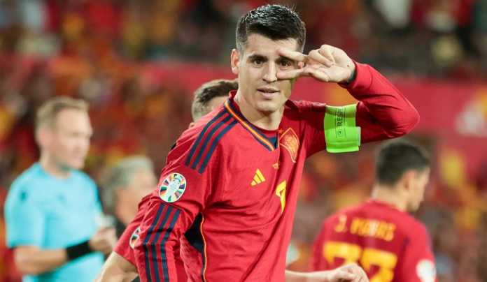 Alvaro Morata pemain Atletico Madrid dan timas Spanyol