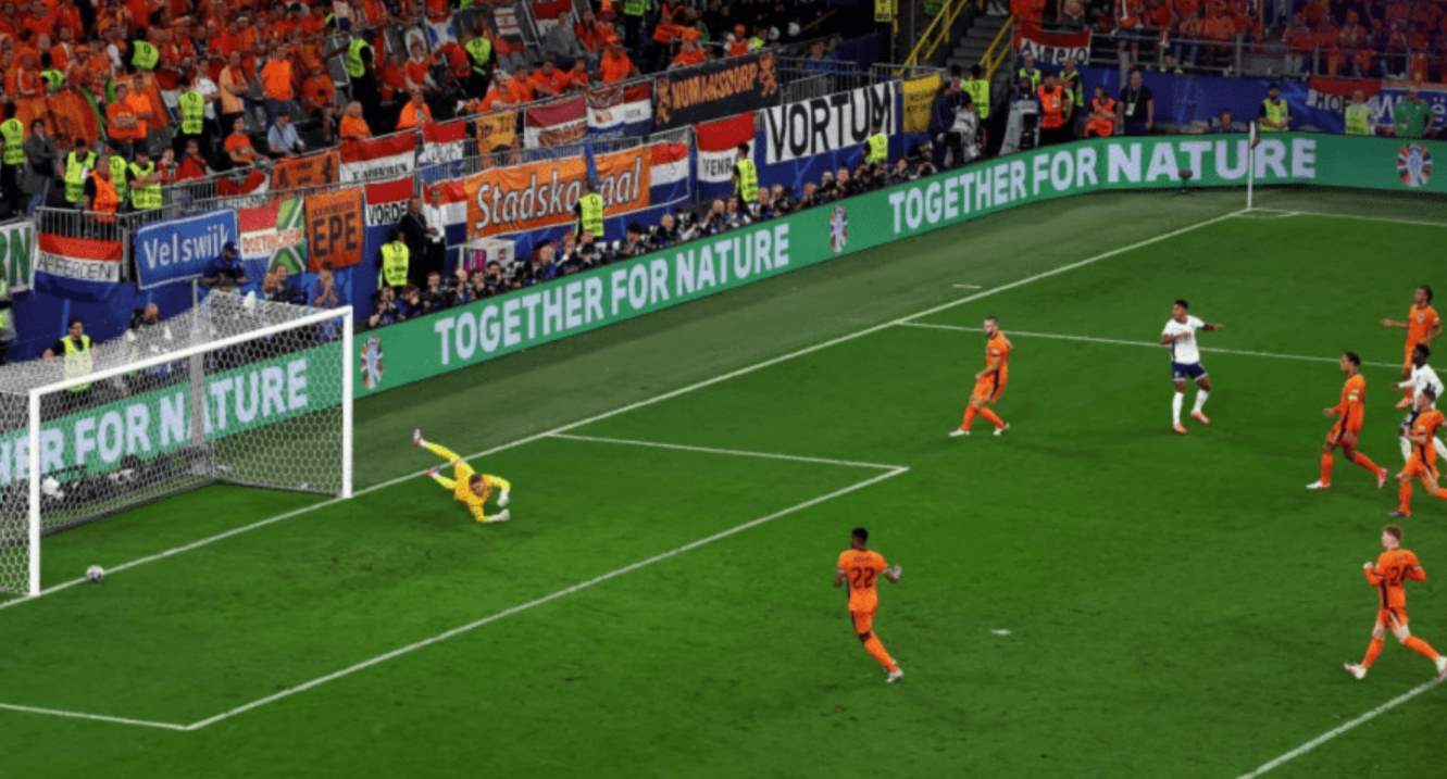 Gol Ollie Watkins saat Inggris melawan Belanda di semifinal Euro 2024