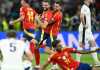 Pemain Spanyol merayakan kemenangan mereka di final Euro 2024