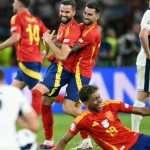 Pemain Spanyol merayakan kemenangan mereka di final Euro 2024