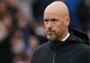 Erik ten Hag di laga Manchester United vs Brighton