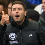 Fabian Hurzeler di laga Brighton kontra Manchester United