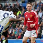 Joao Pedro cetak gol ke gawang Manchester United
