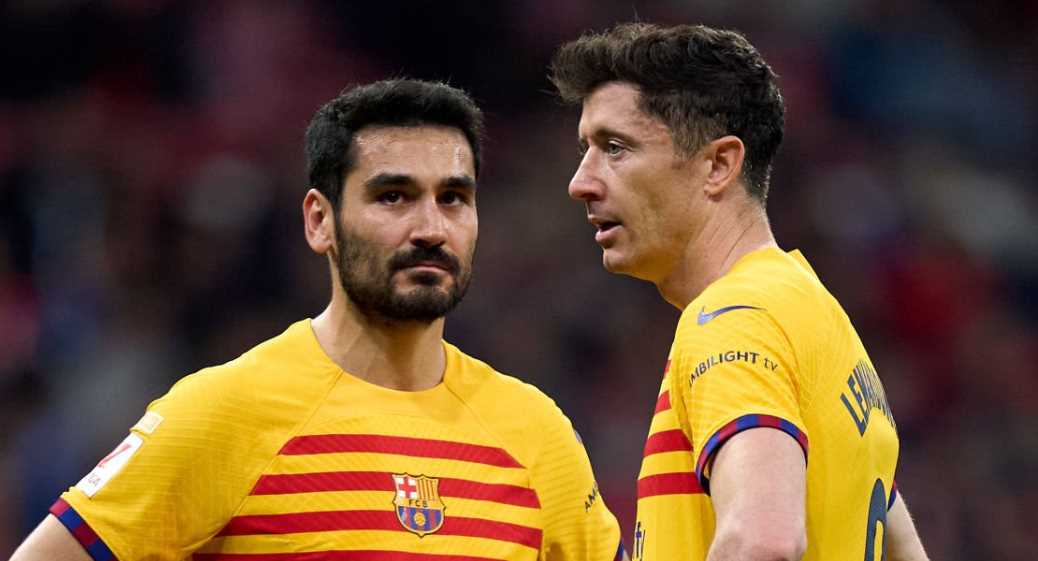 Robert Lewandowski dan Ilkay Gundogan di Barcelona