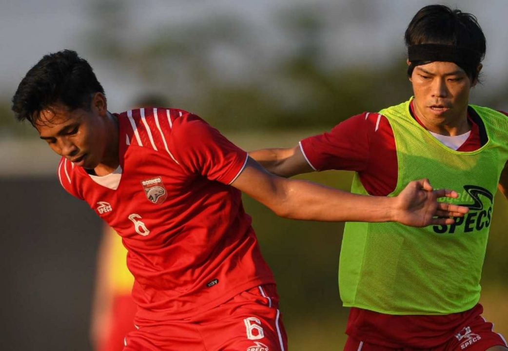 Sesi latihan Borneo FC jelang tandang ke Arema FC