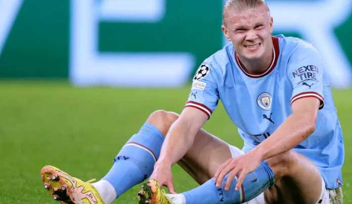 Striker Manchester City Erling Haaland cedera di laga pra musim