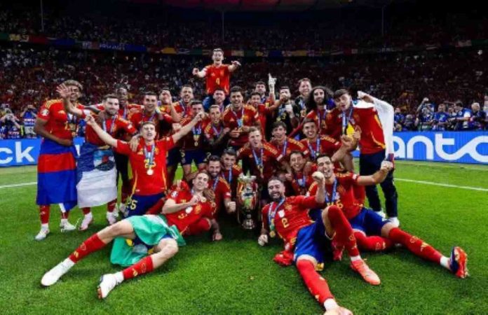 Timnas Spanyol usai menjadi juara Euro 2024