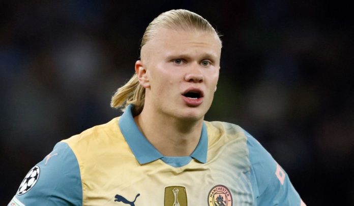 Erling Haaland di laga untuk Manchester City