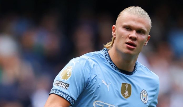 Erling Haaland saat berlaga untuk Manchester City