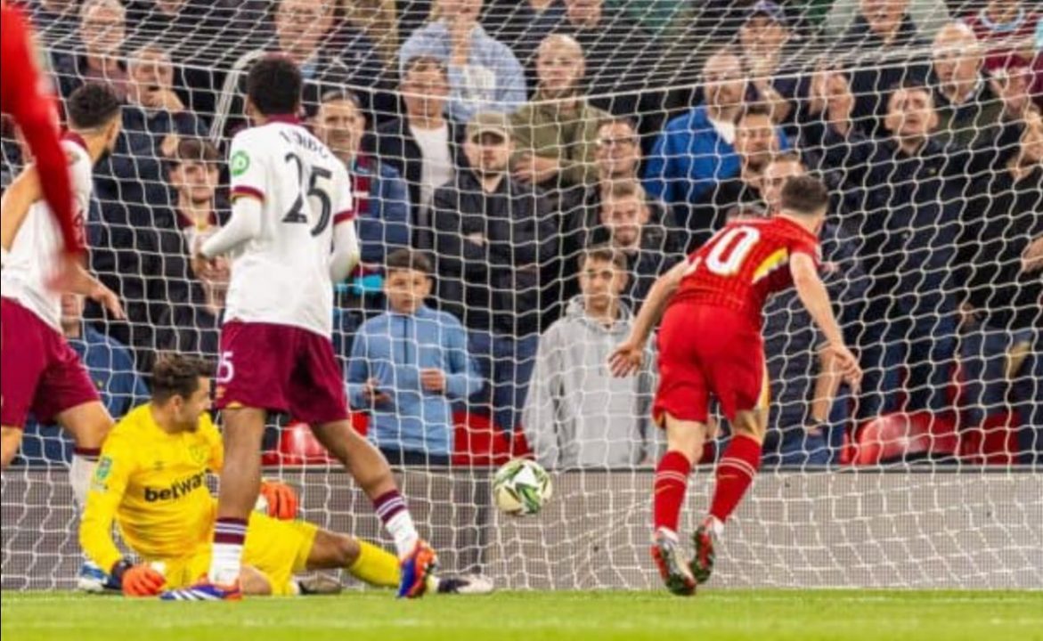 Hasil Carabao Cup - Liverpool vs West Ham United tadi malam