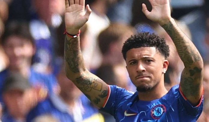 Jadon Sancho saat diperkenalkan sebagai pemain Chelsea