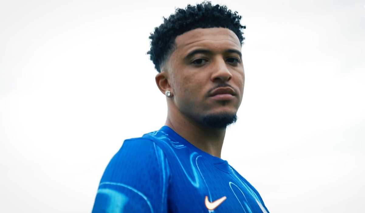 Jadon Sancho saat diperkenalkan sebagai pemain baru Manchester United