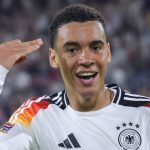 Jamal Musiala saat rayakan golnya untuk timnas Jerman