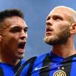 Lautaro Martinez rayakan gol Federico Dimarco