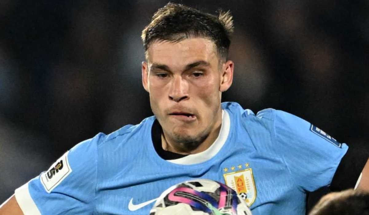 Manuel Ugarte dalam penampilan untuk Uruguay