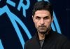 Mikel Arteta di laga kontra Manchester City