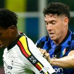 Patrick Dorgu saat bermain melawan Inter Milan