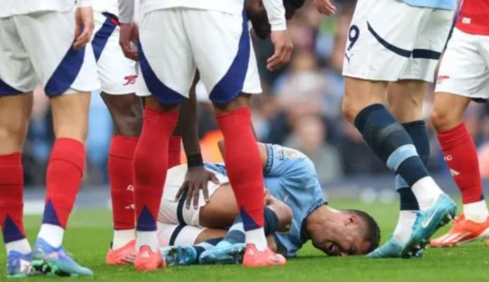 Pemain Manchester City Rodri cedera di laga lawan Arsenal