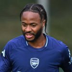 Raheem Sterling saat berlatih di Arsenal